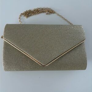 Le Château Gold Glitter Clutch NWOT
